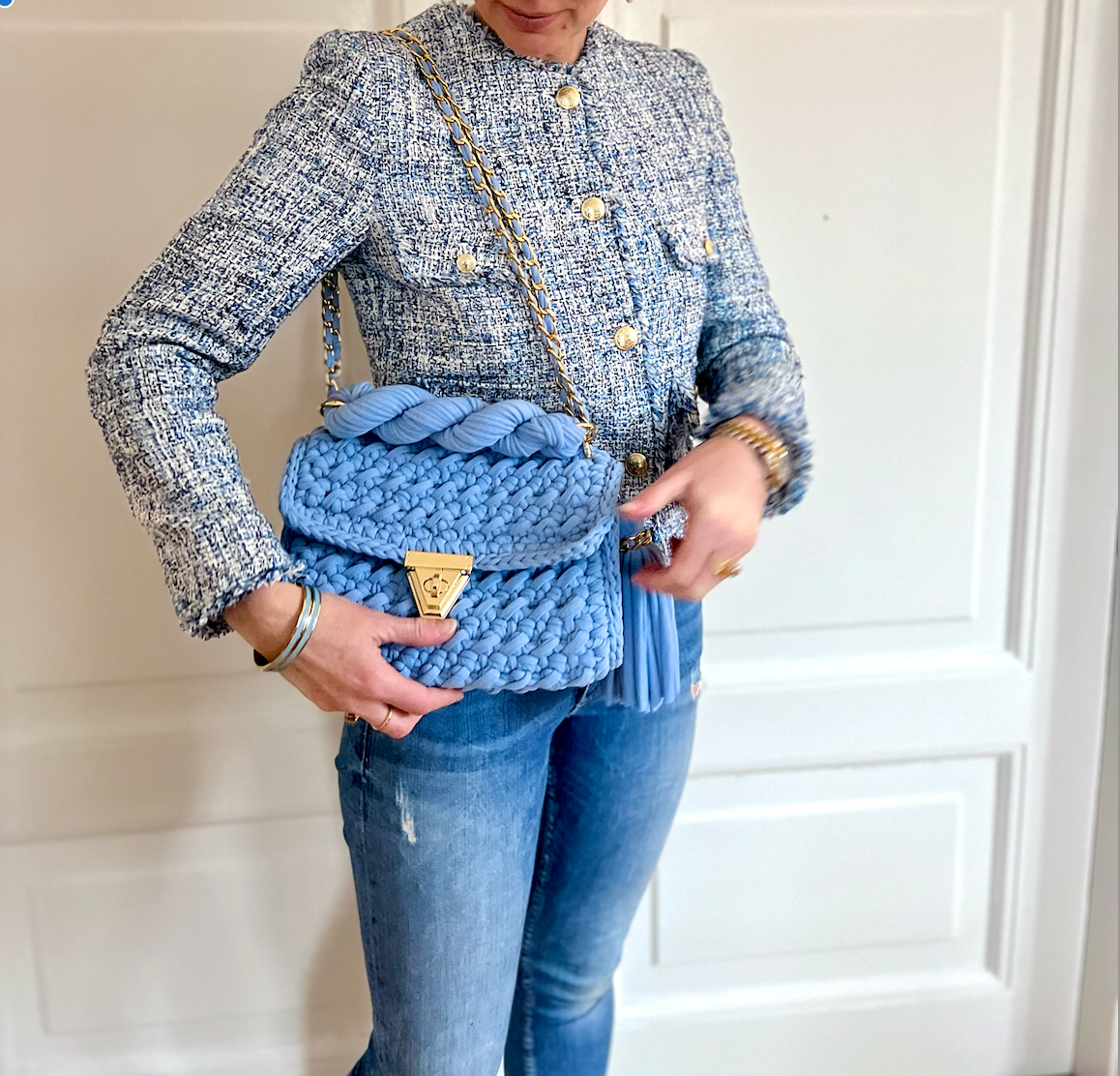 Archiella Knitted Handbag Cannes Gold