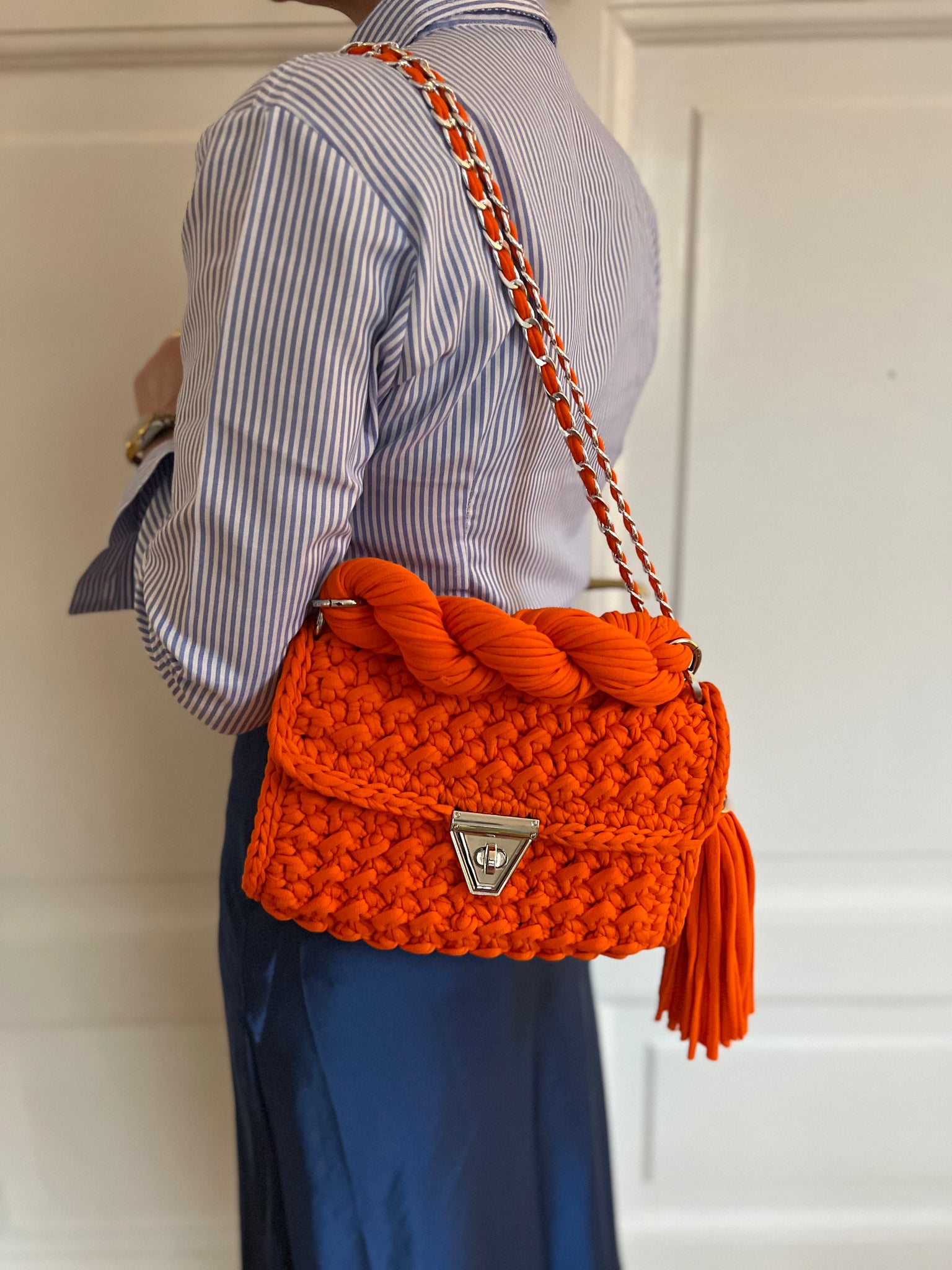 Archiella Knitted Handbag Côte d'Azur Silver
