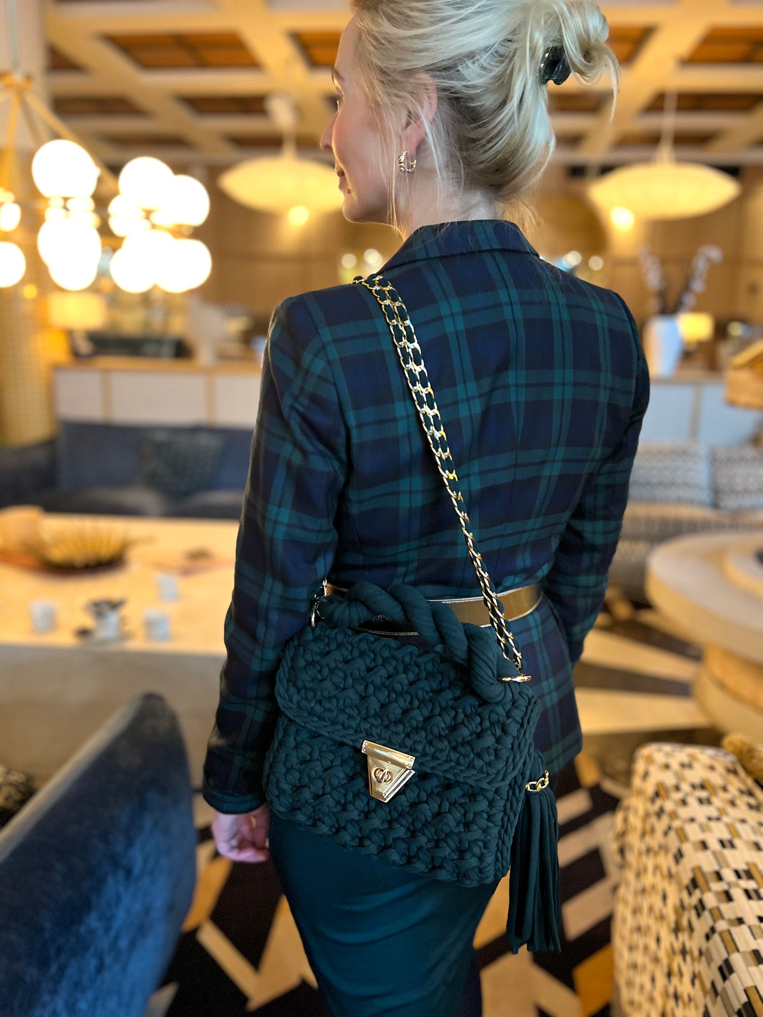 Reduced Archiella Knitted Handbag Emerald