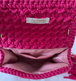 Utågående modell Archiella Knitted Handbag Fuchsia