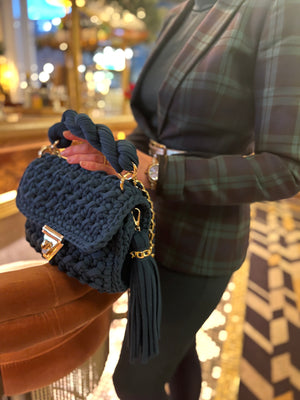 Utgående modell Archiella Knitted Handbag Midnight Evening