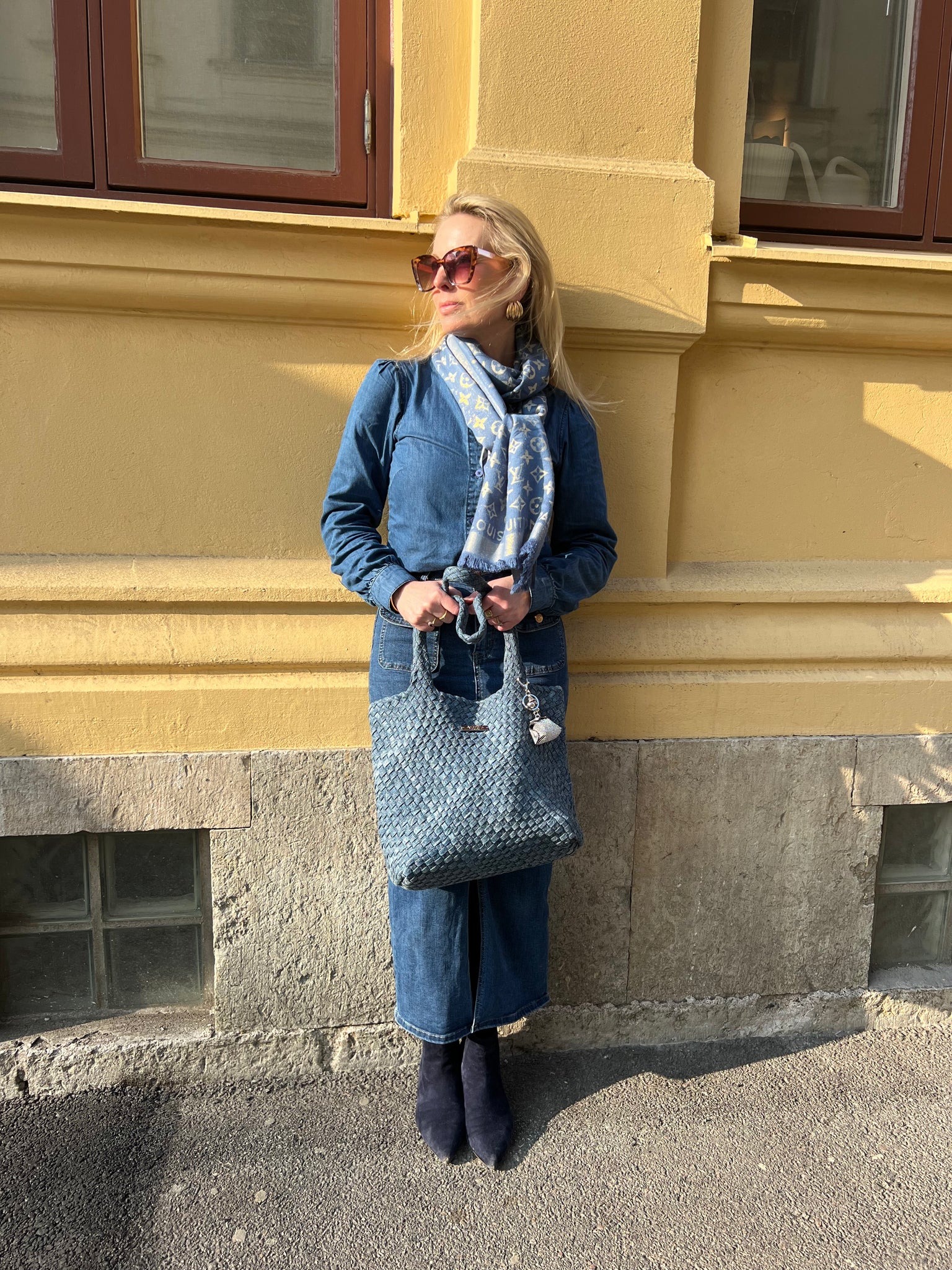 Archiella Denim Tote Exclusive Shopper - Two in one