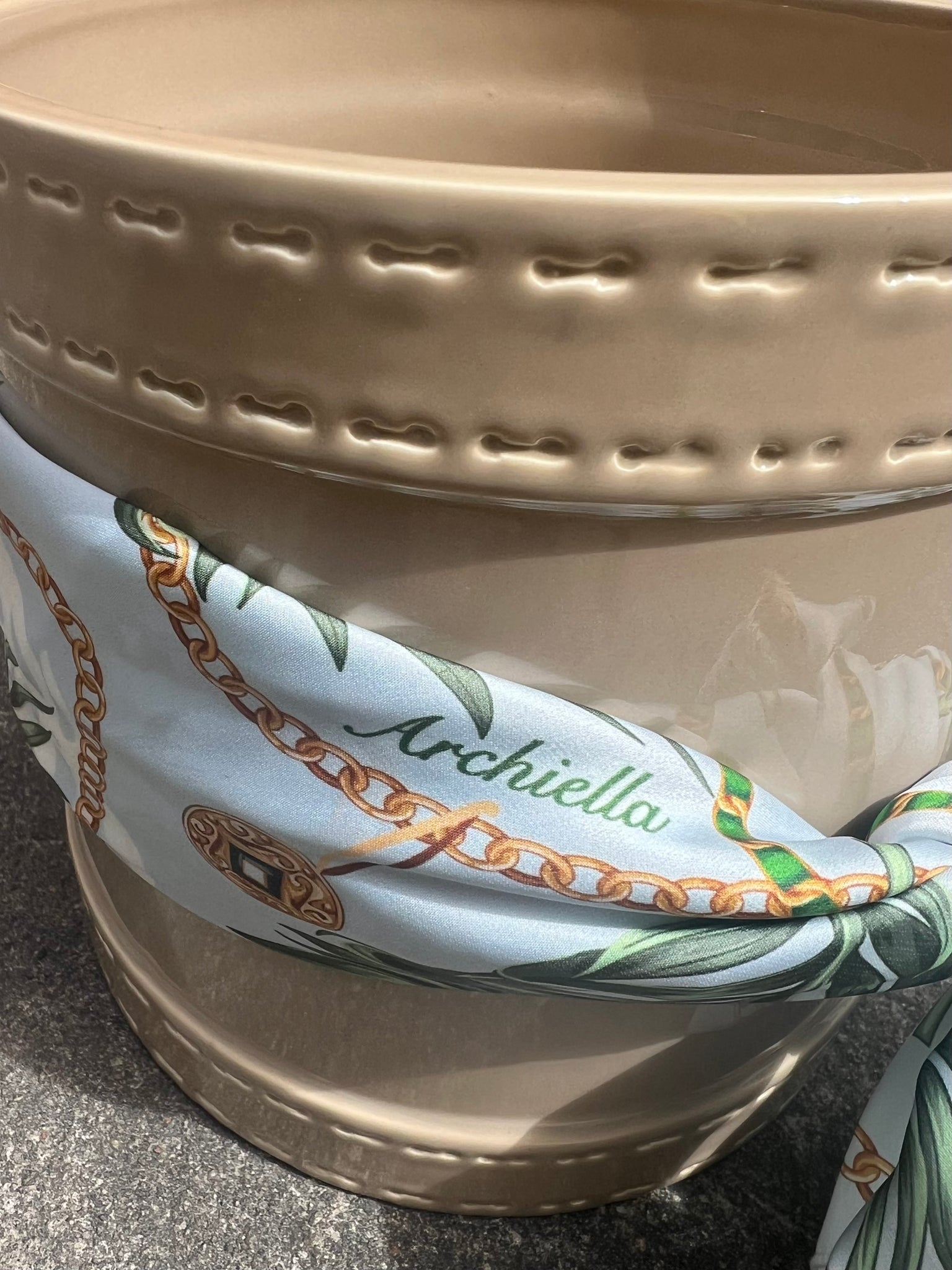 Archiella Icon Pot Scarf Leaves Portofino