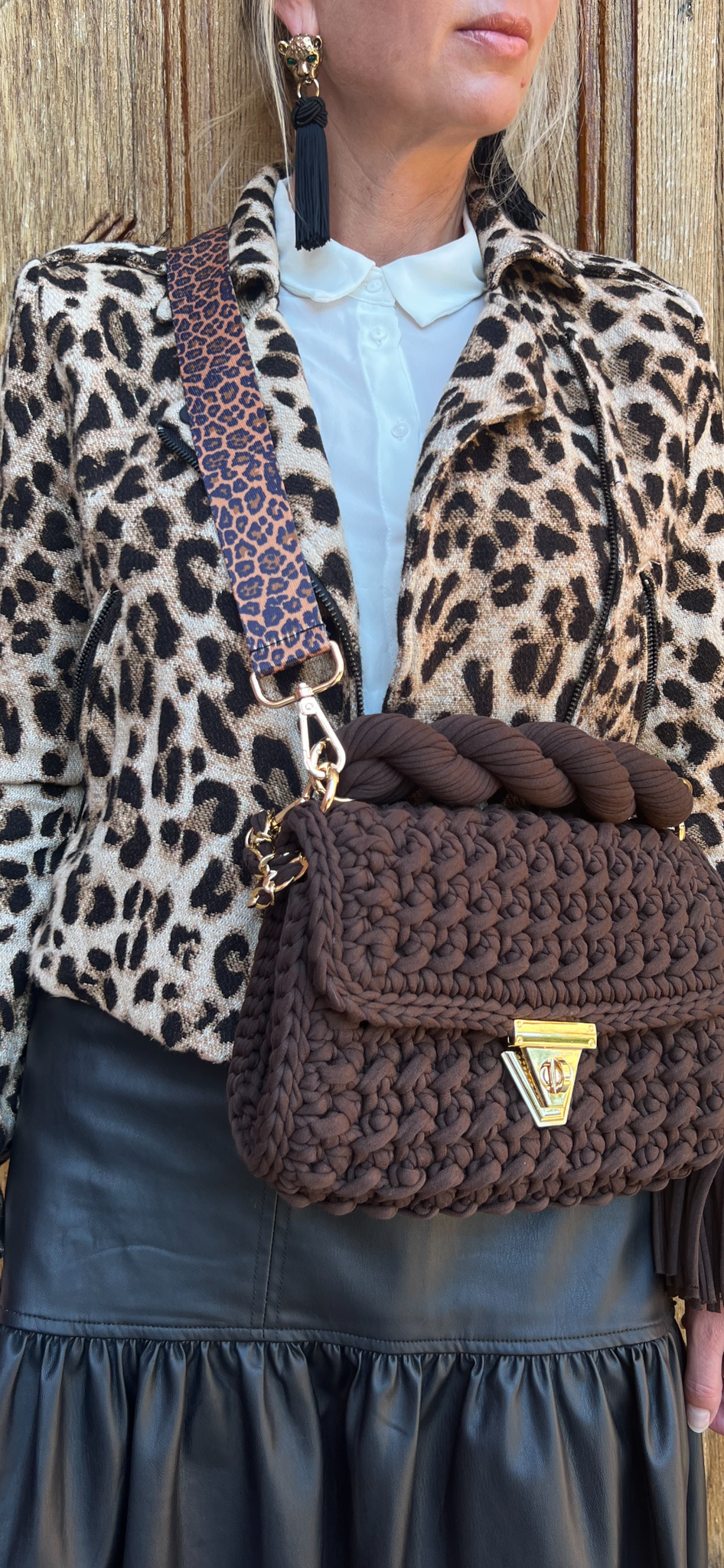 A/W 24 Leopard Strap Nougat