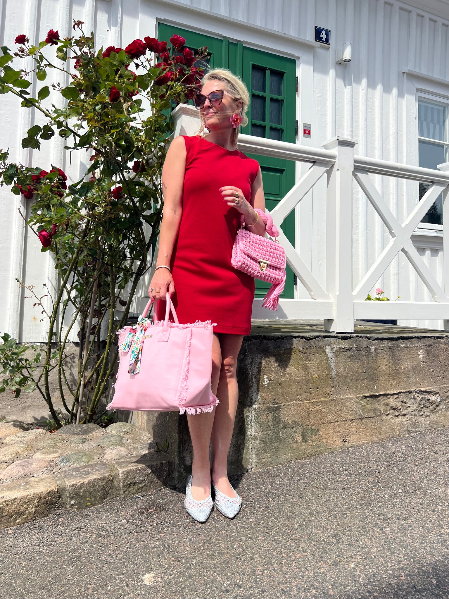 Archiella Summer Fringe Canvas Tote Pastel Pink