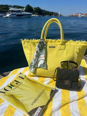 Archiella Summer Fringe Canvas Tote Yellow Butter