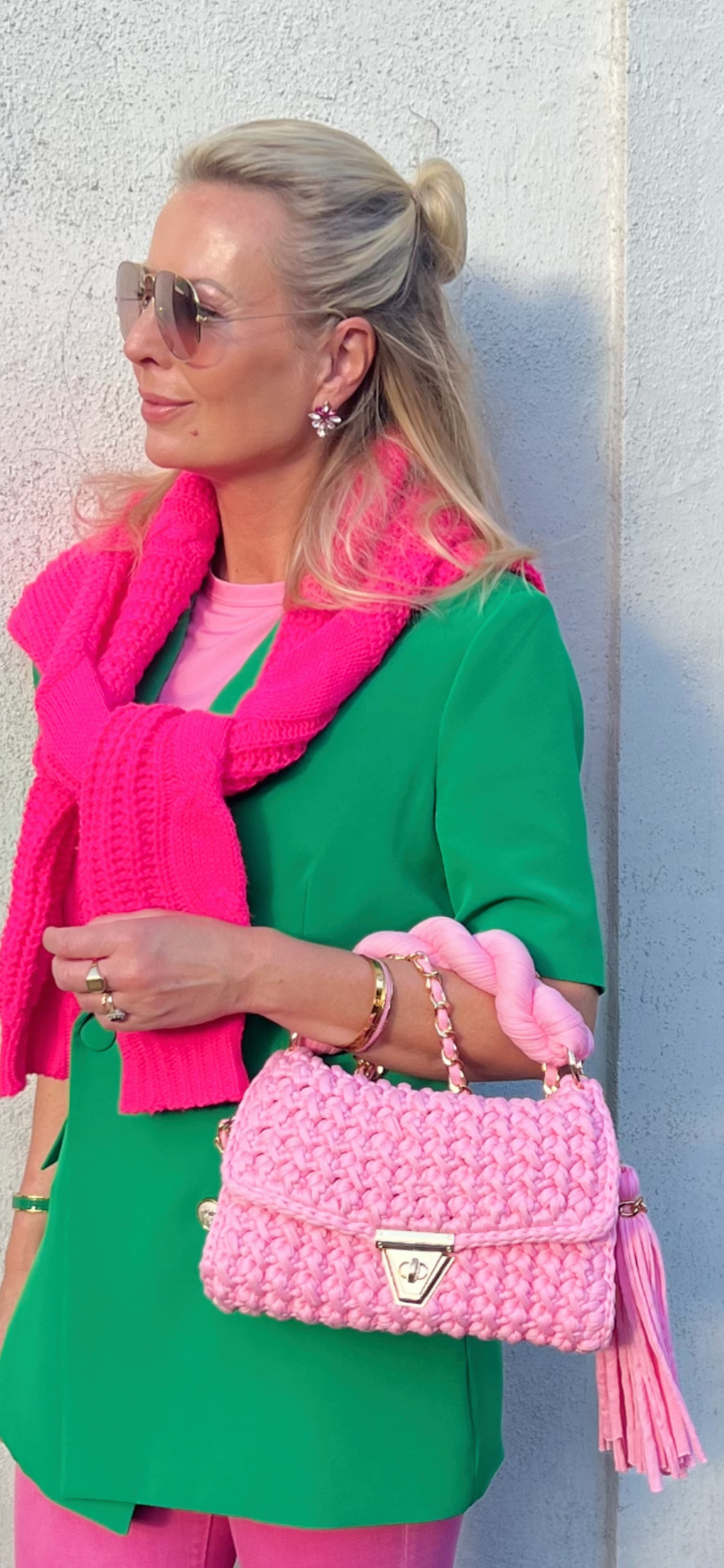 New Design S/S 25 Archiella Crochet Handbag Pastel Pink