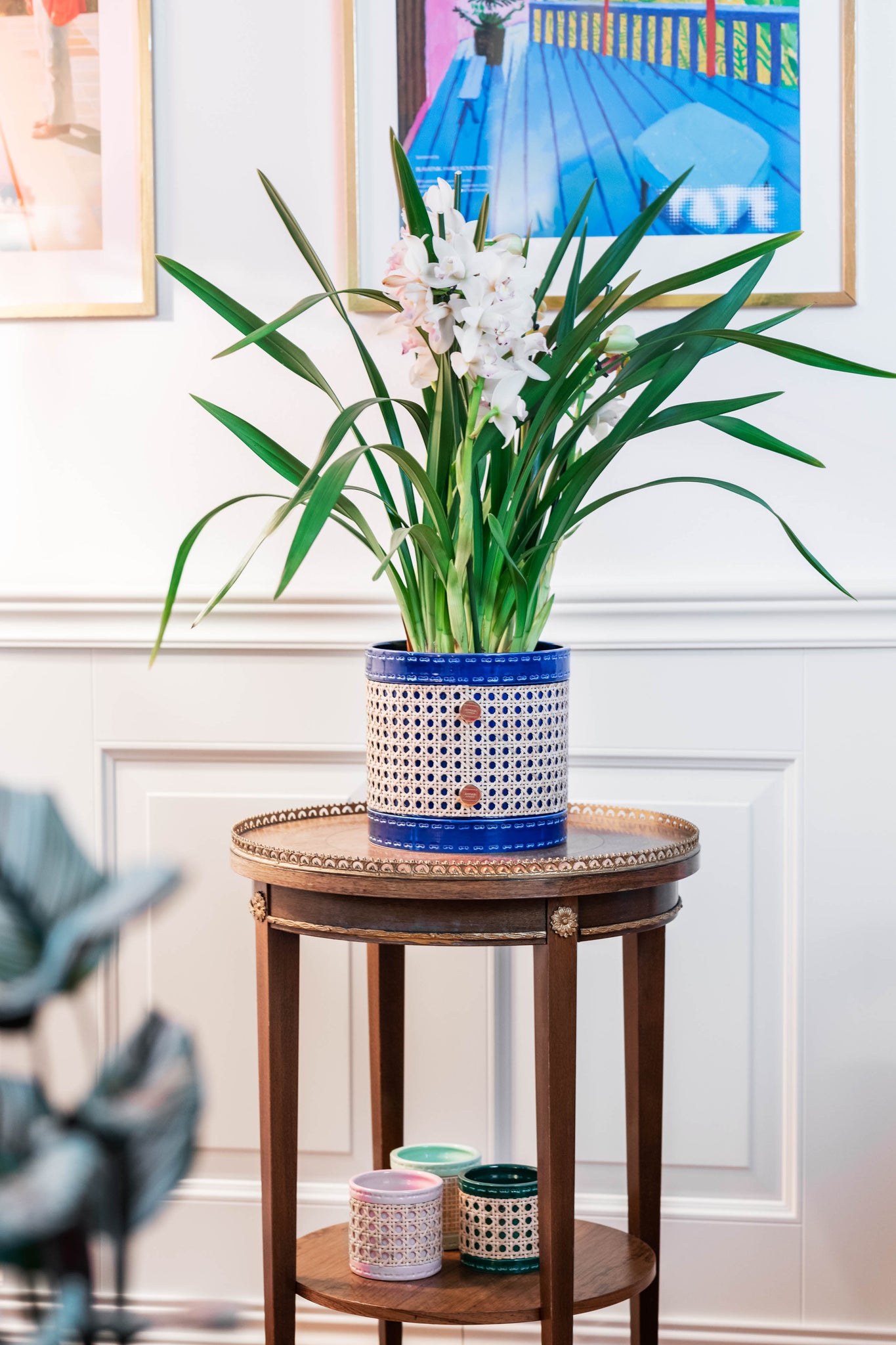 Positano Blue, Hexagon Rattan