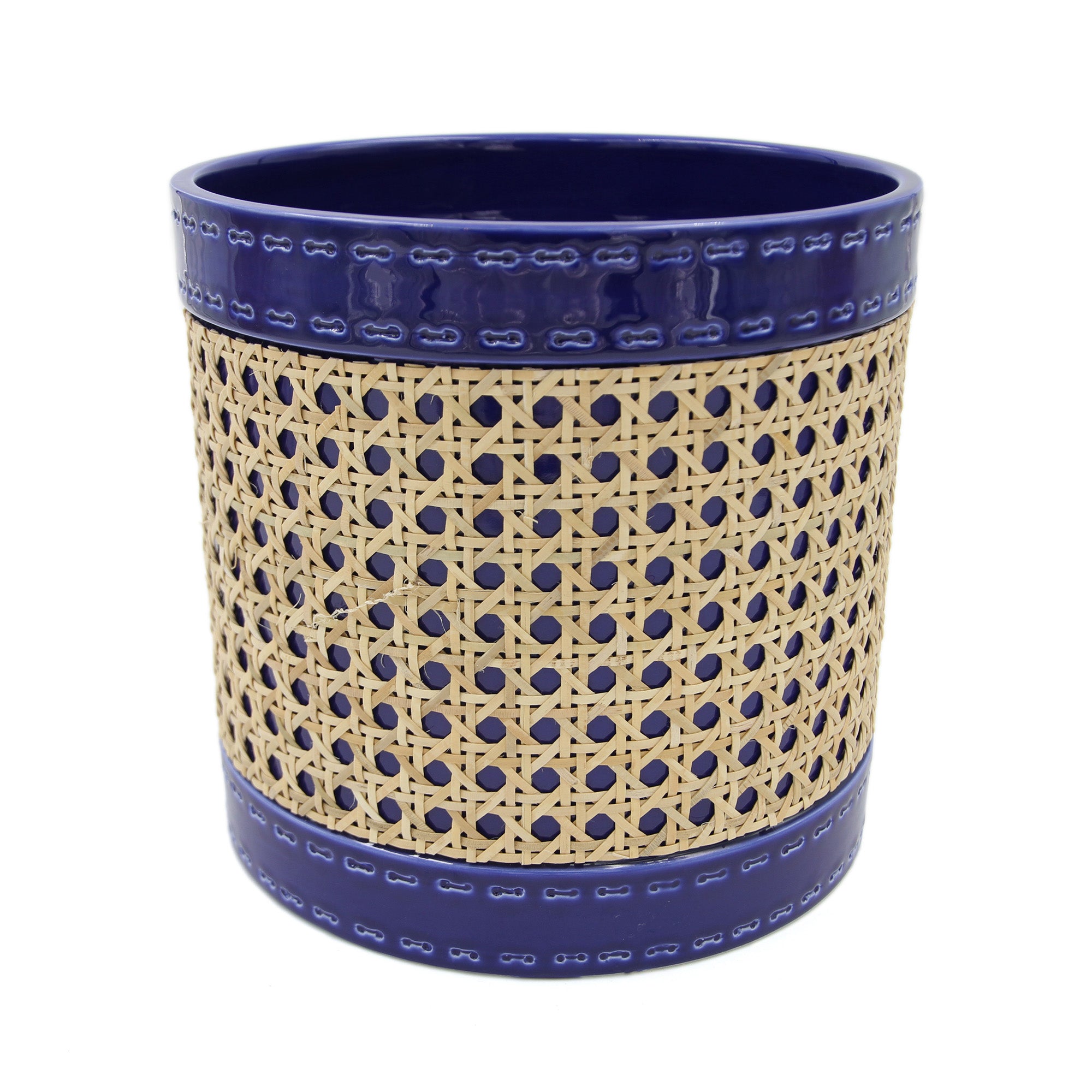 Positano Blue, Hexagon Rattan